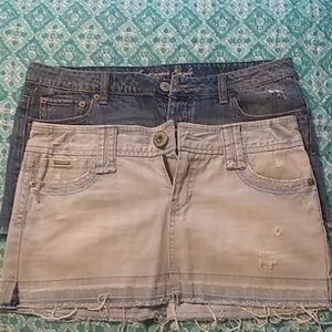 2 jeans skirts American eagle , aeropostasle